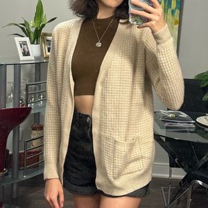 Vintage Rachel Zoe Cream beige 100% cashmere cardigan